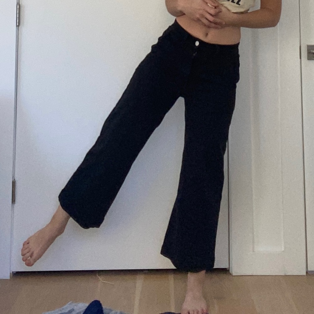 Everlane Black Wide Leg Crop Size 2